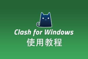 Shadowsocks Windows 客户端 Clash for Windows 配置使用教程